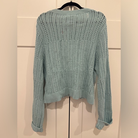 Jonathan Simkhai amberly chunky cropped pullover sweater size large tide pool